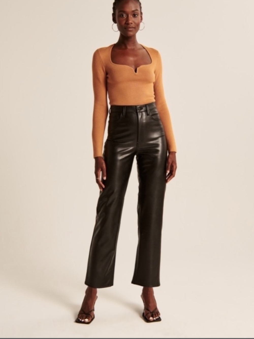 Abercrombie & Fitch NWT The Ankle Straight Ultra High Rise Faux Leather Pants